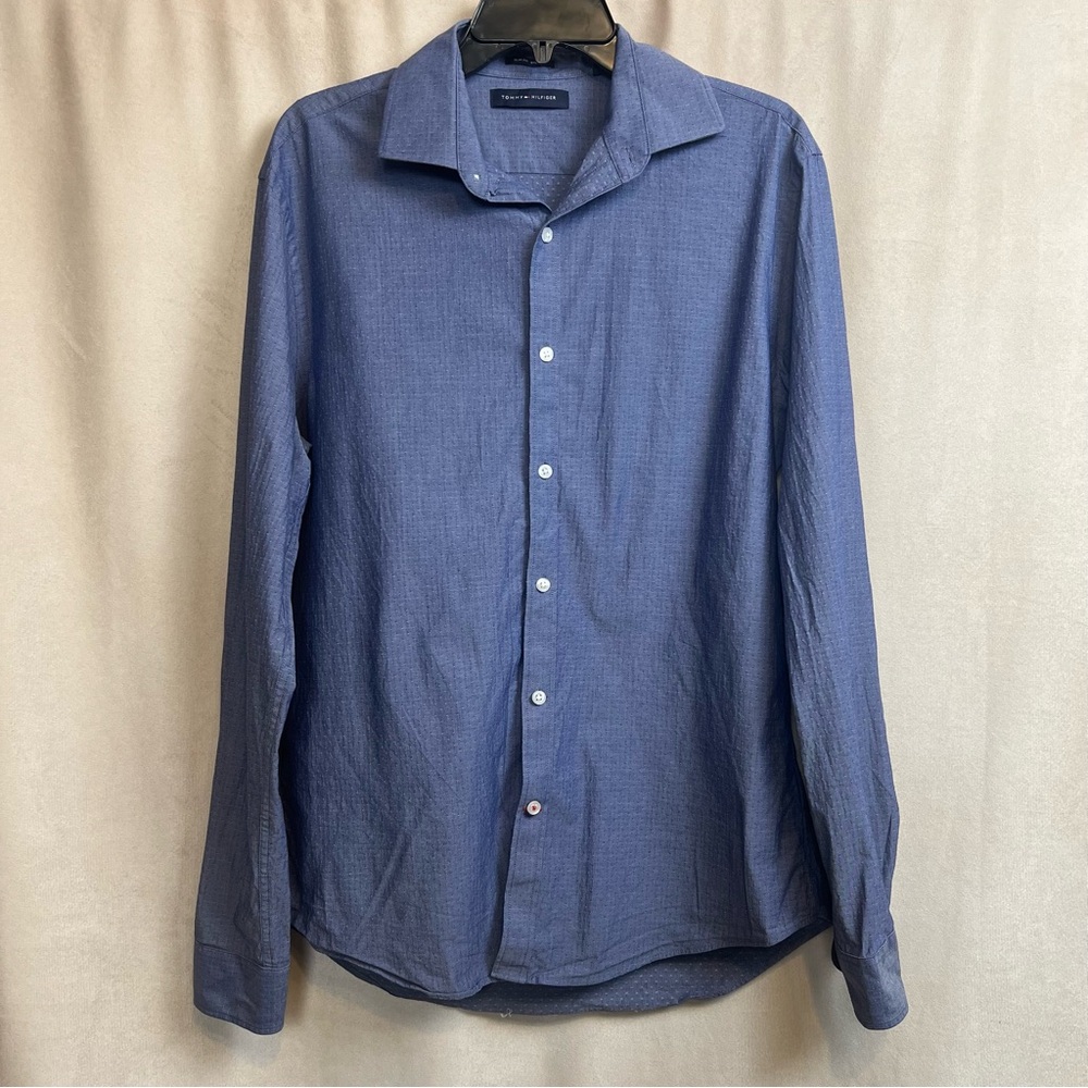 Tommy Hilfiger Chambray Patterned Slim Fit Button Up